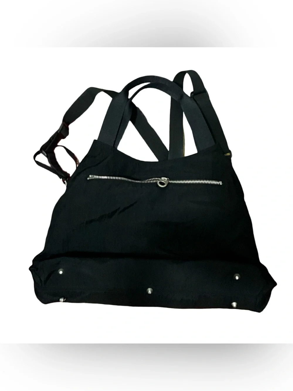 Baggallini Black Nylon Convertible Tote Crossbody Travel Shoulder Bag
